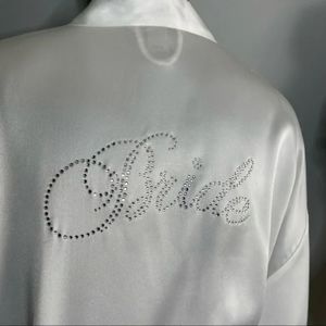 VICTORIA’S SECRET Rhinestone White Satin Bride Robe